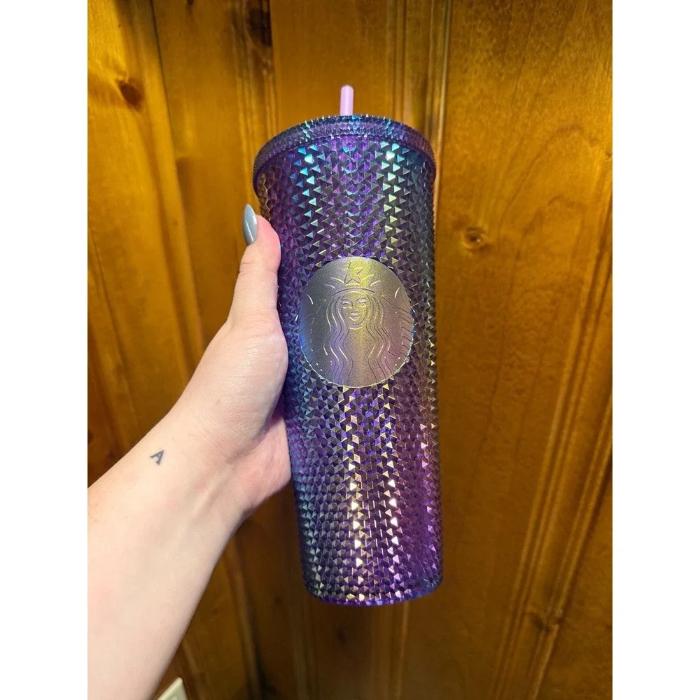 Starbucks Purple Oil Slick Studded Venti Cold Cup Tumbler 24 oz